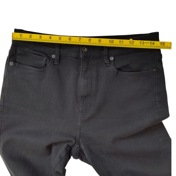 Uniqlo Black High Rise Jeans Stretch Denim Size 29x27 Slim Leg - Picture 7 of 8